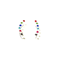 Thumbnail for Pendientes trepadores CRYSTAL circonitas y plata